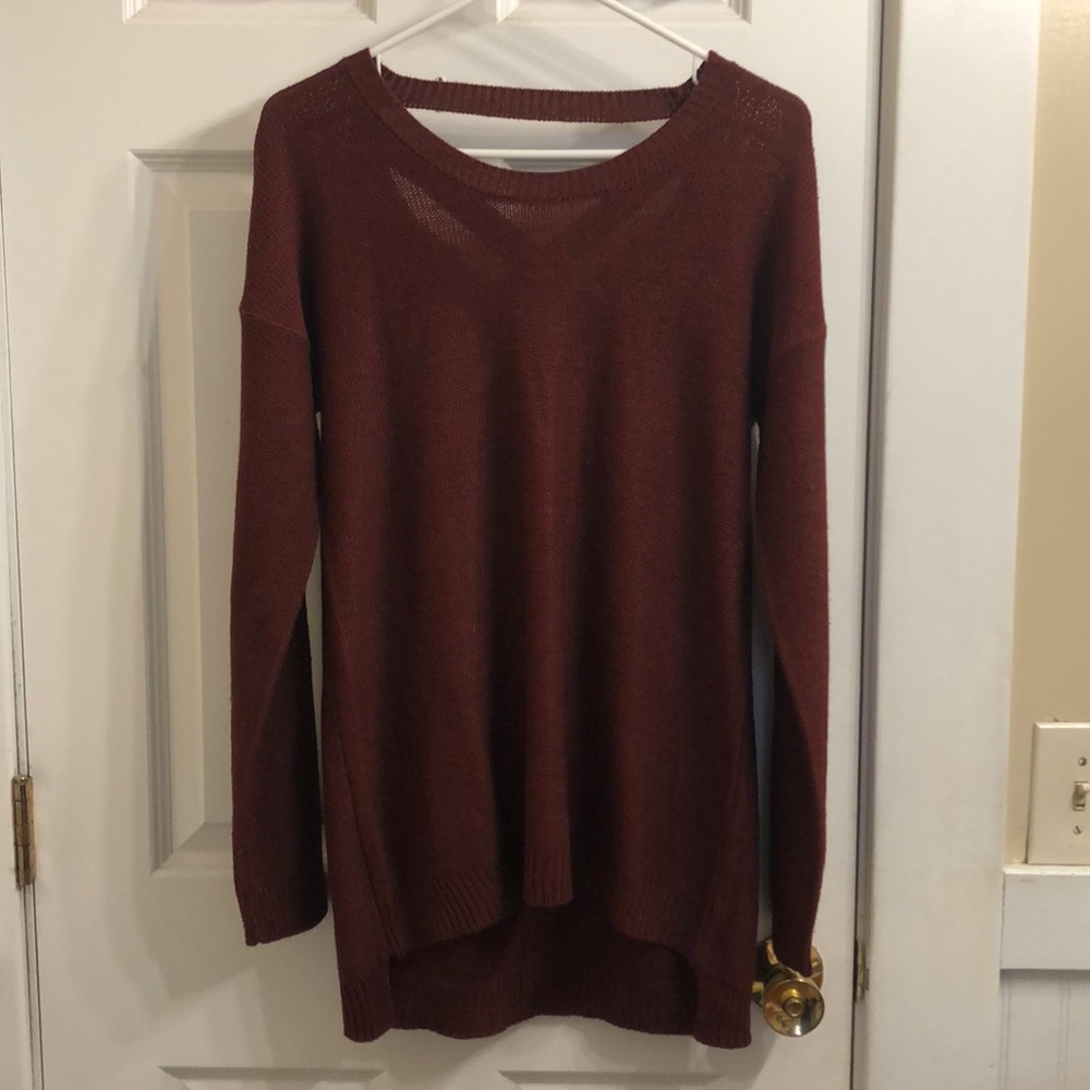 Sweater with open criss cross back